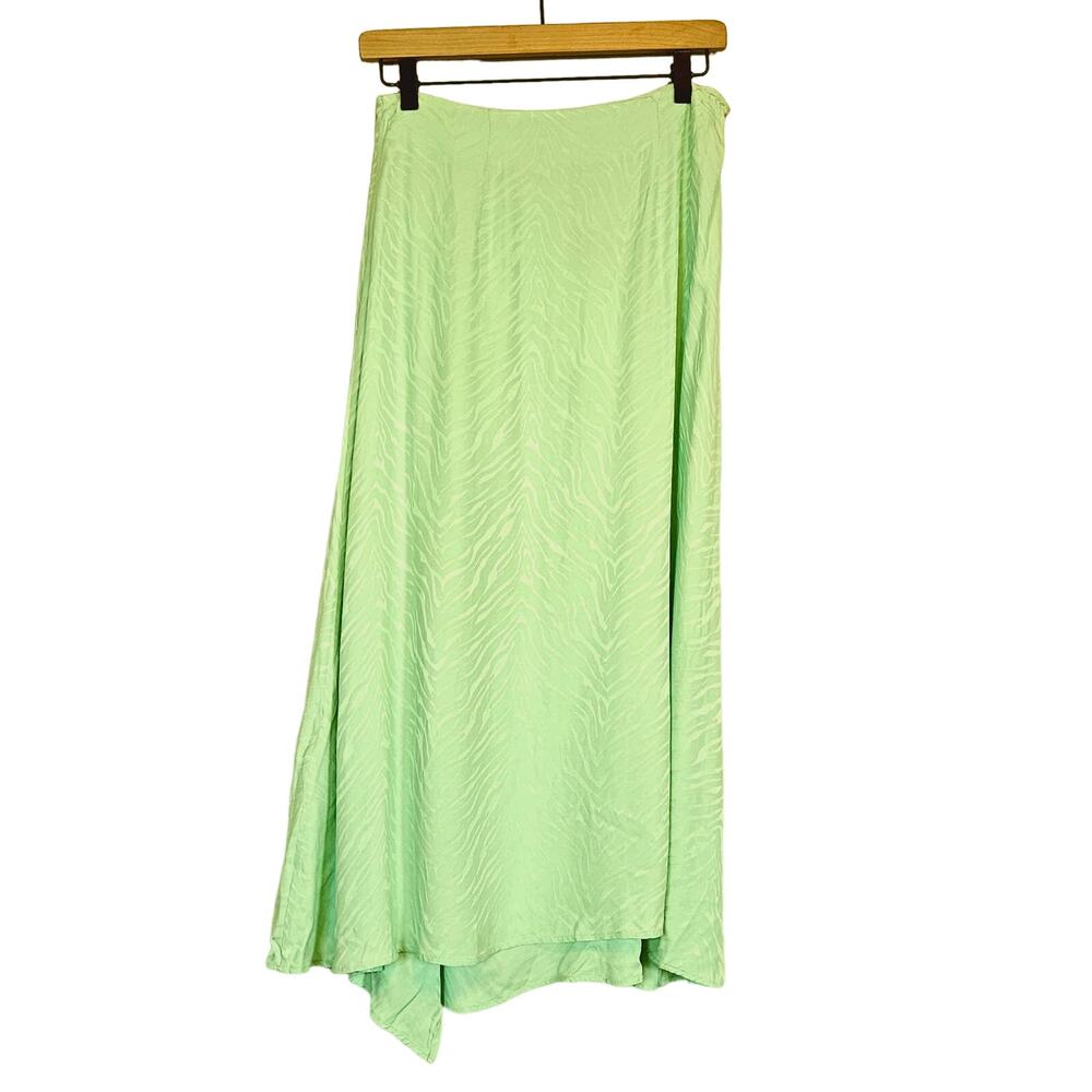 Ted Baker LULWRTH Green Button Front Waterfall Midi Skirt w/Split Ted 2 US 6 - Picture 3 of 12